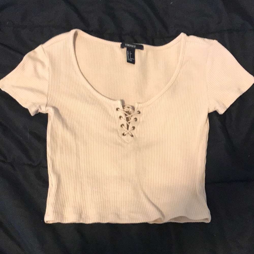 front laced crop top